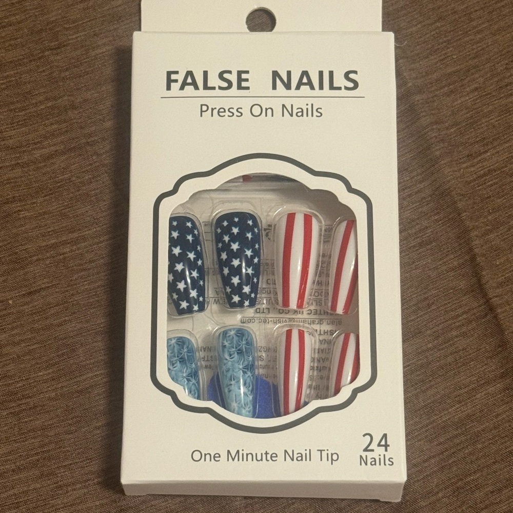 4th of July Patriotic Press On Nails
